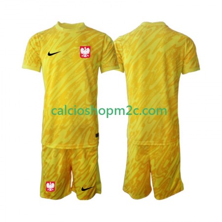 Polonia Portiere Bambino Maglia Prima 2024 Manica Corta (+ Pantaloncini)